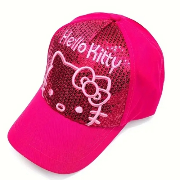 Red Sanrio Hello Kitty cat baseball cap hat for children - Picture 2 of 3